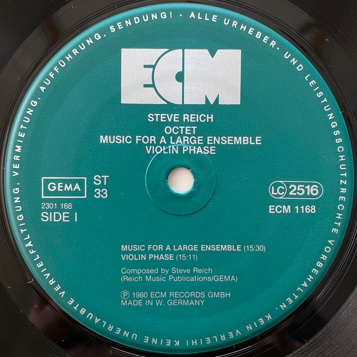 STEVE REICH / OCTET - MUSIC FOR A LARGE ENSEMBLE - VIOLIN PHASE - German ECM original
