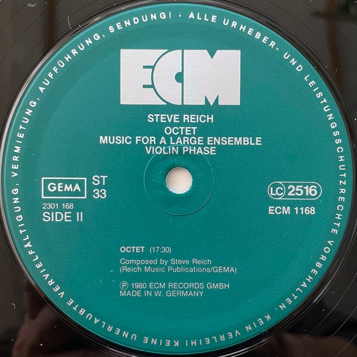 STEVE REICH / OCTET - MUSIC FOR A LARGE ENSEMBLE - VIOLIN PHASE - German ECM original