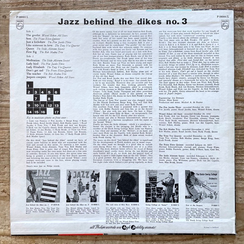 VA / JAZZ BEHIND THE DIKES No.3 - Dutch Philips Original
