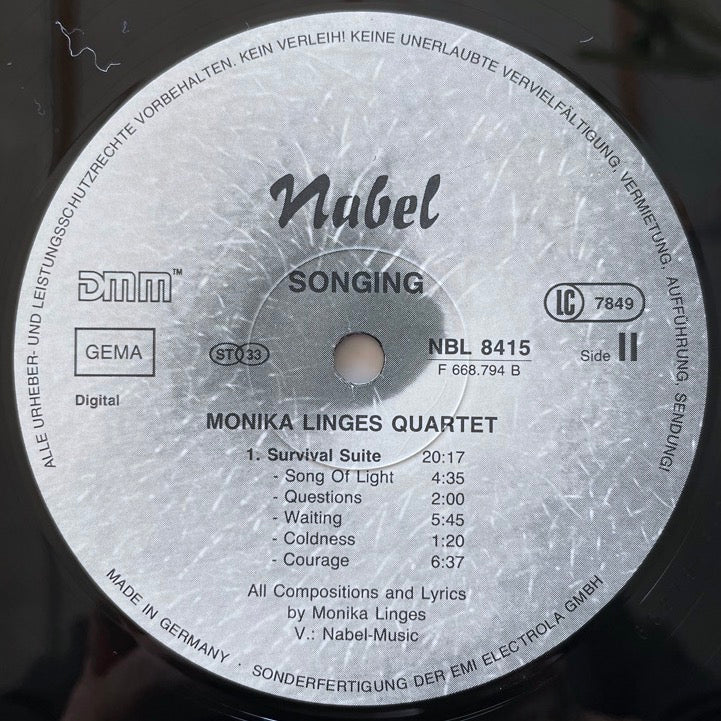 MONIKA LINGES QUARTET / SONGING - German Nabel Original