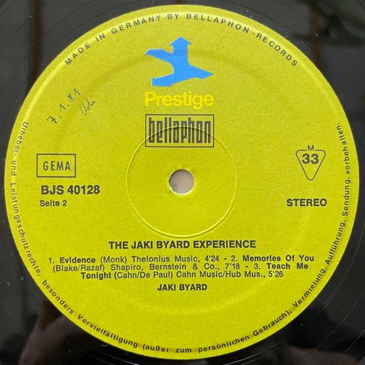 JAKI BYARD EXPERIENCE feat. ROLAND KIRK - German Prestige/Bellaphon