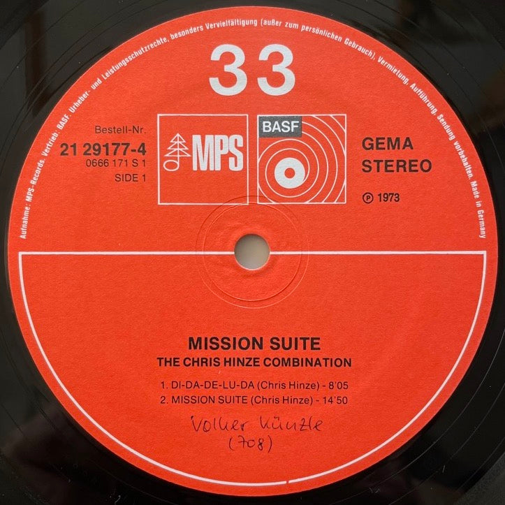 CHRIS HINZE COMBINATION / MISSION SUITE - German MPS/BASF Original