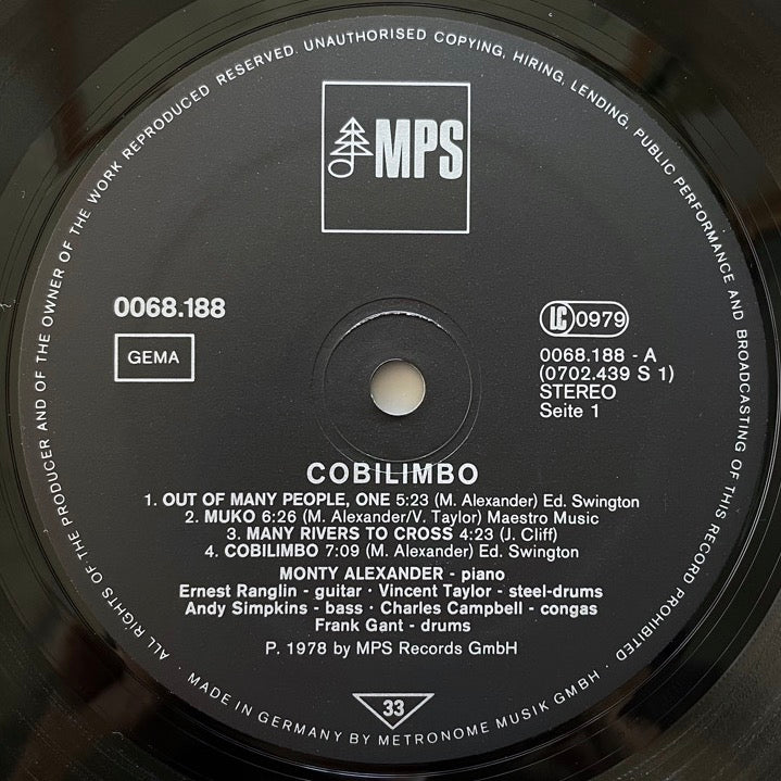 MONTY ALEXANDER feat. ERNEST RANGLIN / COBILIMBO - German MPS Original