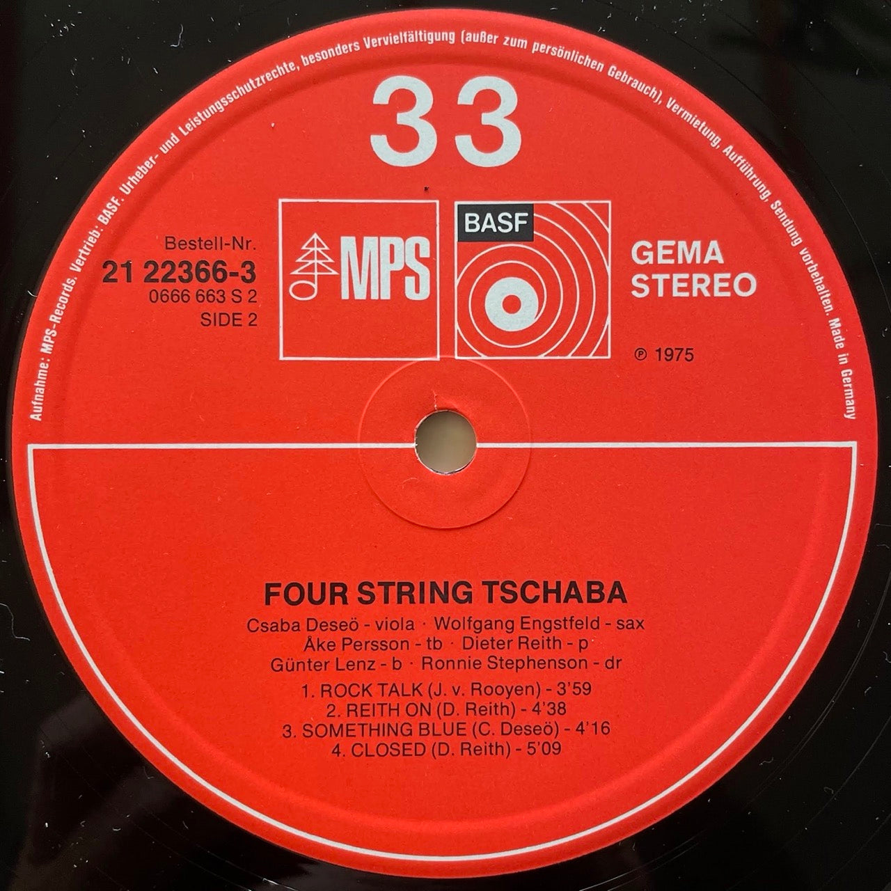 CSABA DESEO / FOUR STRING TSCHABA - German MPS Original