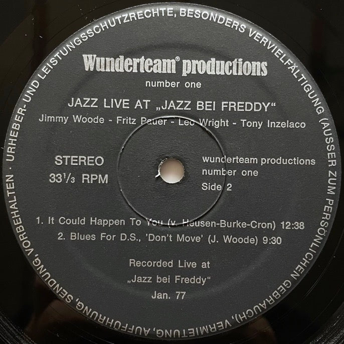 JIMMY WOODE, FRITZ PAUER, LEO WRIGHT, TONY INZELACO / JAZZ LIVE AT JAZZ BEI FREDDY - Austria Original Rare!