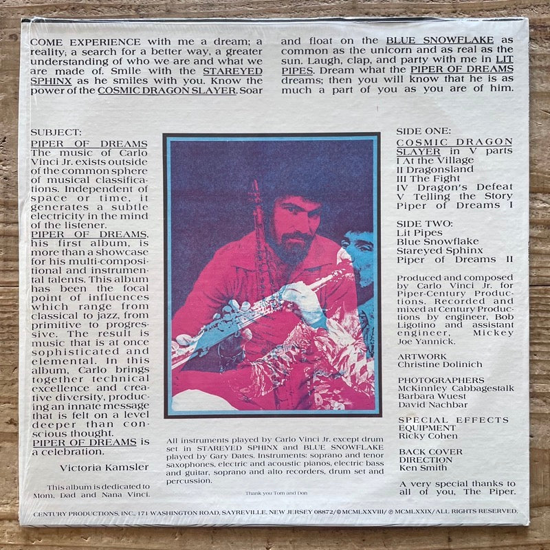 CARLO VINCI JR. / PIPER OF DREAMS - US Century Productions Original