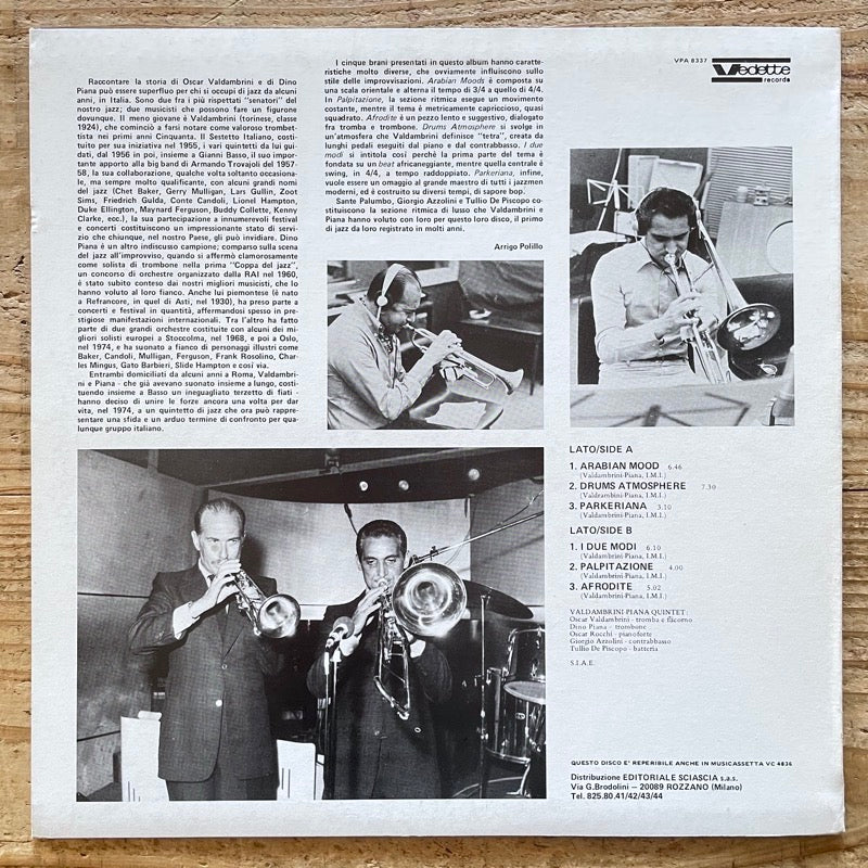VALDAMBRINI-PIANA QUINTET / AFRODITE - Italian Vedette Original