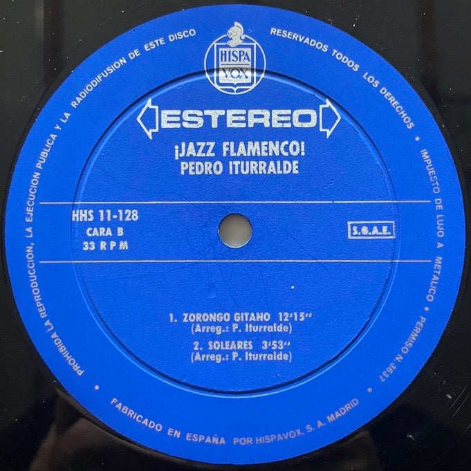 PEDRO ITURRALDE / JAZZ FLAMENCO - Spanish Hispavox Original
