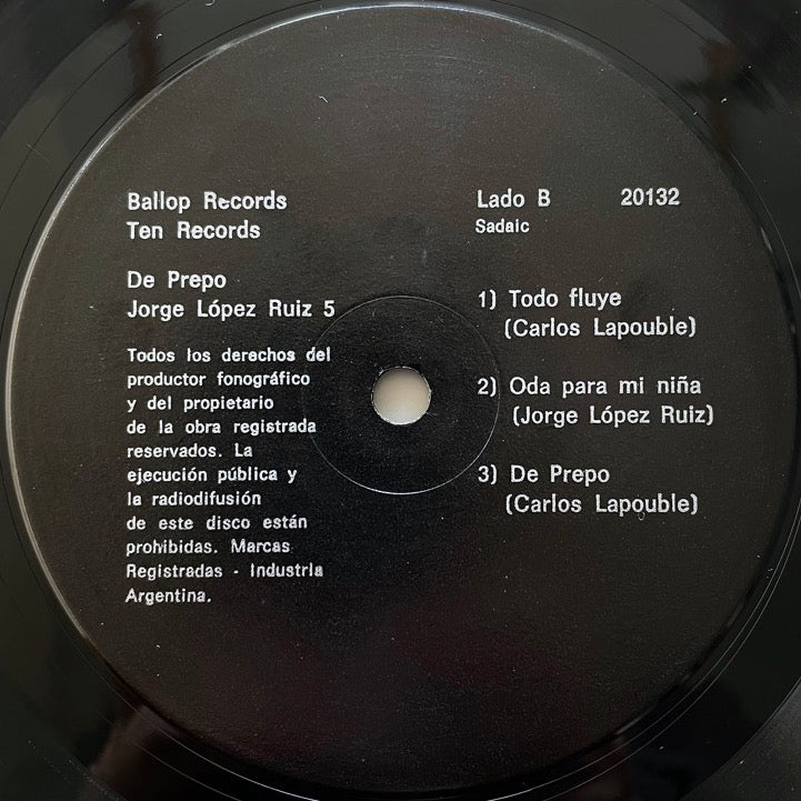 JORGE LOPEZ RUIZ 5 / DE PREPO - Argentine Ten/Ballop Original