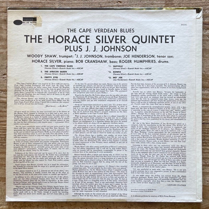 HORACE SILVER QUINTET / CAPE VERDEAN BLUES - US Blue Note Liberty/UA VAN GELDER