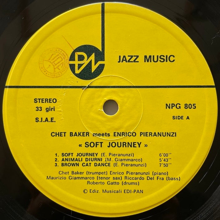 CHET BAKER MEETS ENRICO PIERANUNZI / SOFT JOURNEY - Italian Edipan Original