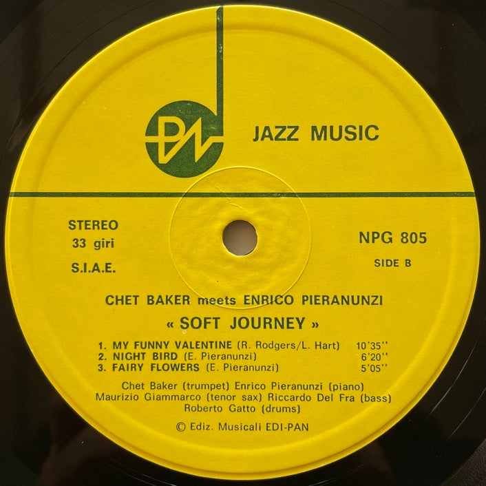 CHET BAKER MEETS ENRICO PIERANUNZI / SOFT JOURNEY - Italian Edipan Original