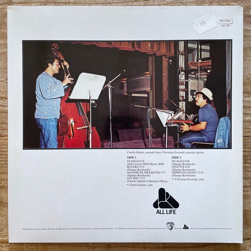 CHARLIE HADEN & CHRISTIAN ESCOUDE / GITANE - French All Life Original