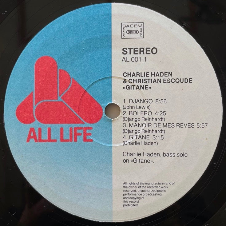 CHARLIE HADEN & CHRISTIAN ESCOUDE / GITANE - French All Life Original