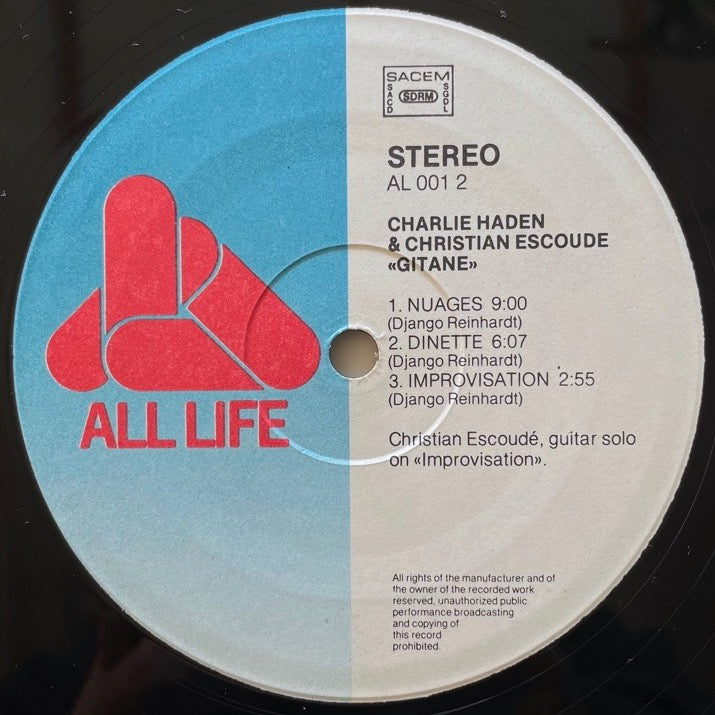 CHARLIE HADEN & CHRISTIAN ESCOUDE / GITANE - French All Life Original