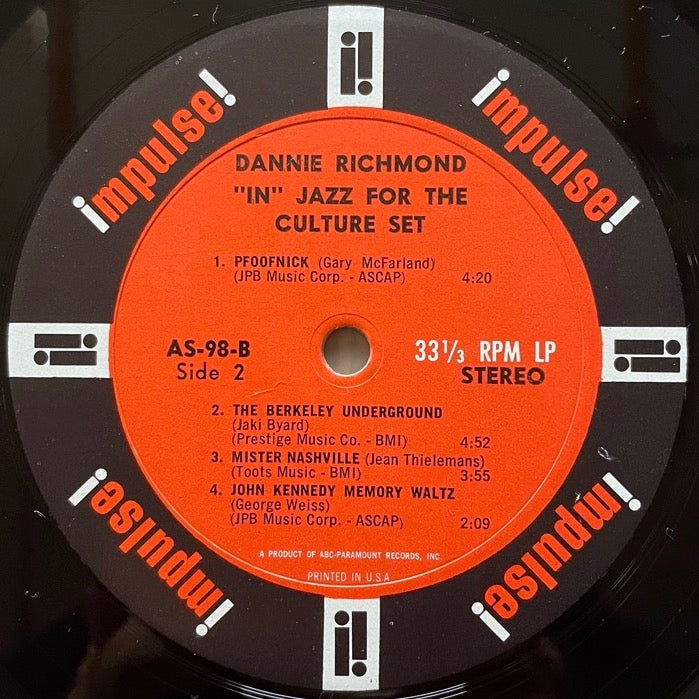 DANNIE RICHMOND / IN JAZZ FOR THE CULTURE SET - US Impulse Original