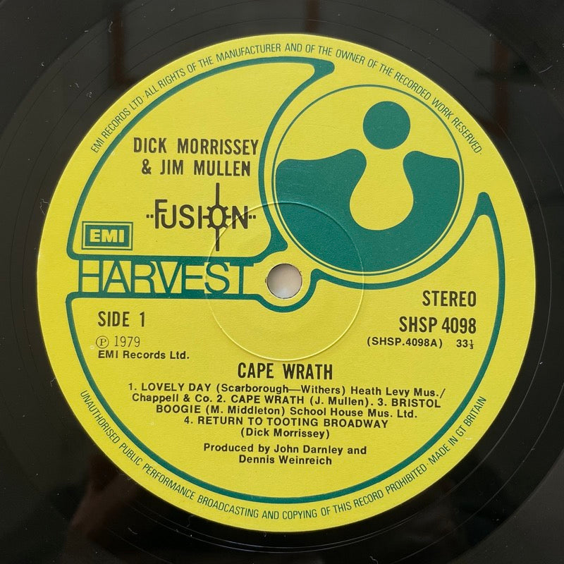 DICK MORRISSEY - JIM MULLEN / CAPE WRATH - UK EMI/Harvest Original