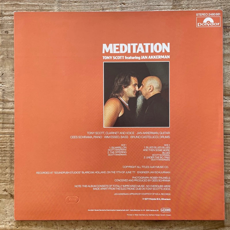 TONY SCOTT feat. JAN AKKERMAN / MEDITATION - German Polydor