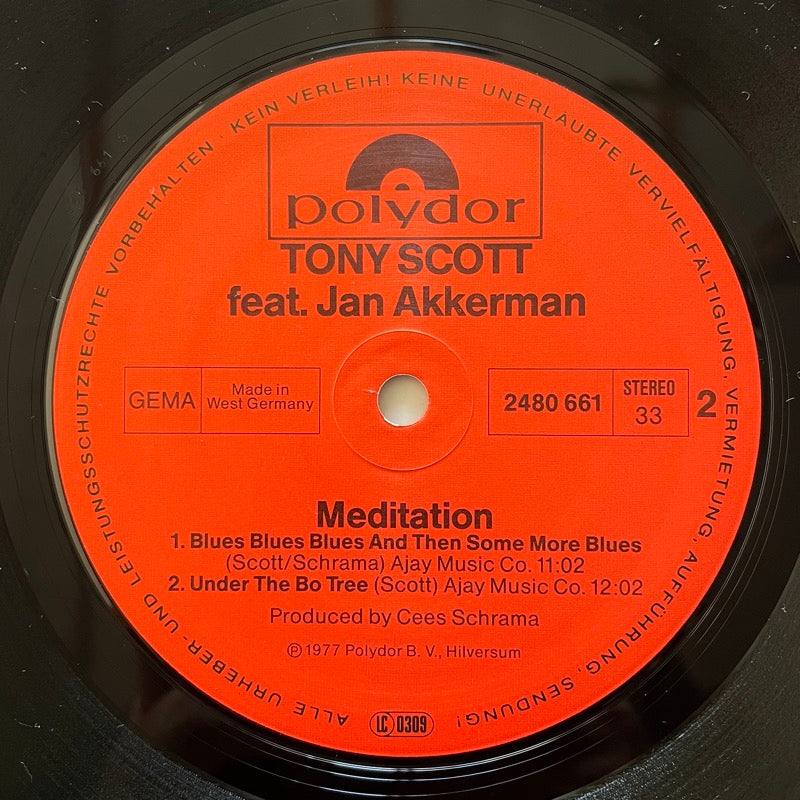 TONY SCOTT feat. JAN AKKERMAN / MEDITATION - German Polydor