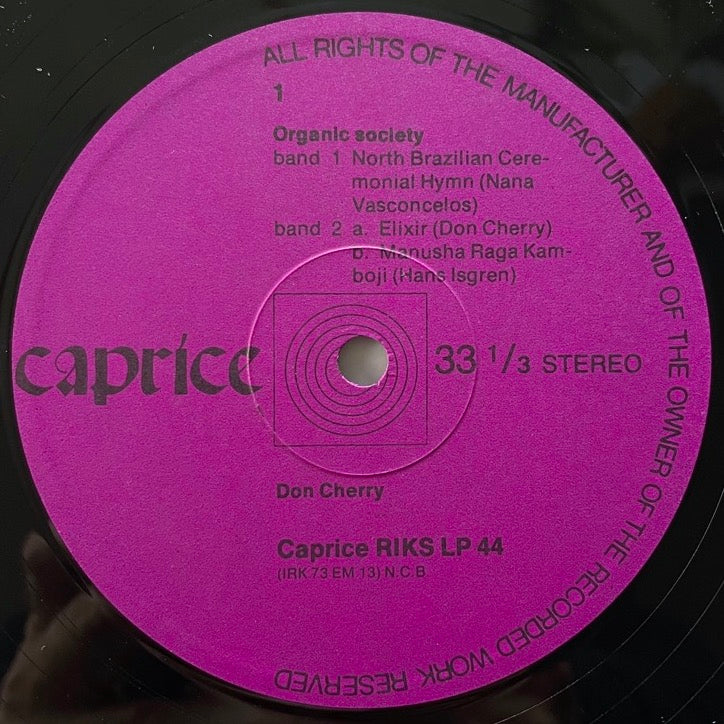 DON CHERRY / ORGANIC MUSIC SOCIETY (2LP) - Swedish Caprice Original