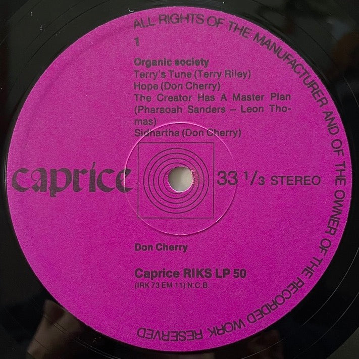DON CHERRY / ORGANIC MUSIC SOCIETY (2LP) - Swedish Caprice Original