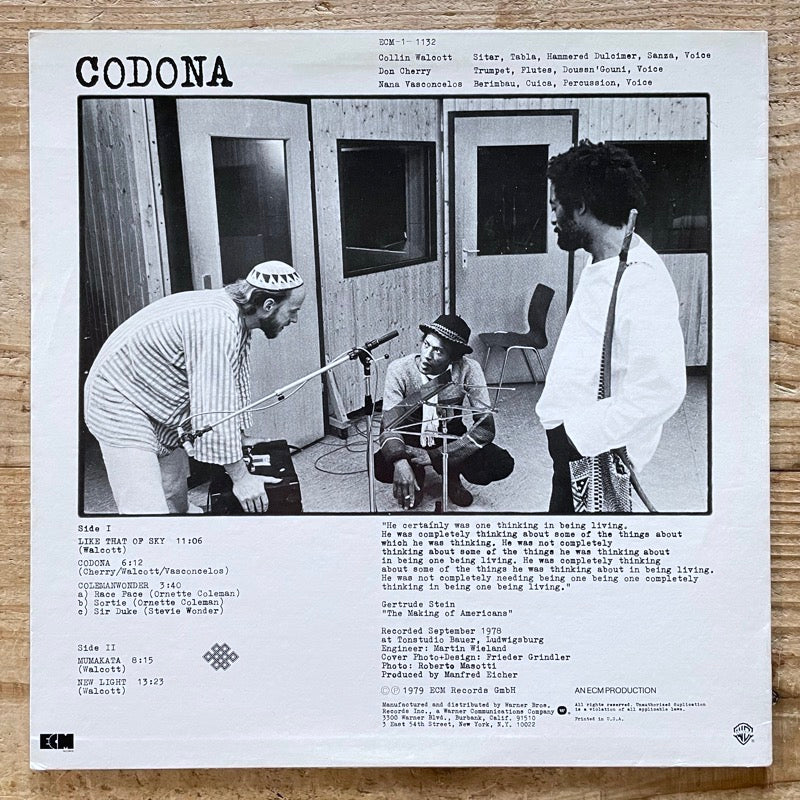 COLIN WALCOTT, DON CHERRY, NANA VANCONCELOS / CODONA - US ECM