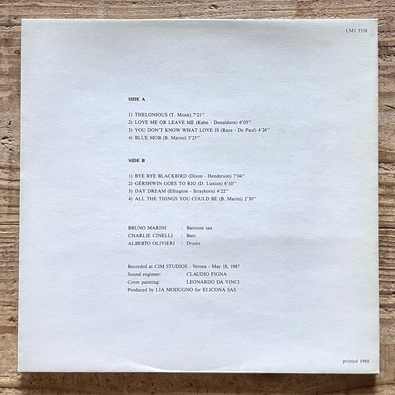 BRUNO MARINI, CHARLIE CINELLI, ALBERTO LIVIERI / LOVE ME OR LEAVE ME - Italy LMJ Original