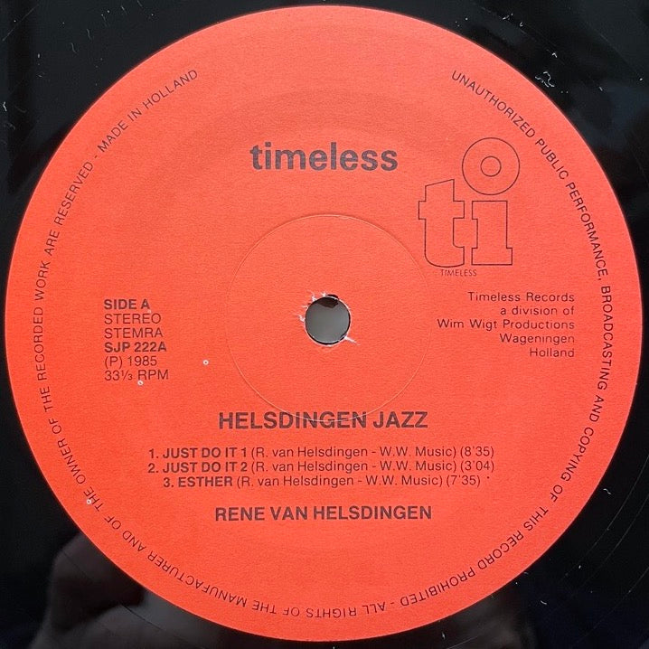 RENE VAN HELSDINGEN / HELSDINGEN JAZZ - Dutch Timeless Original