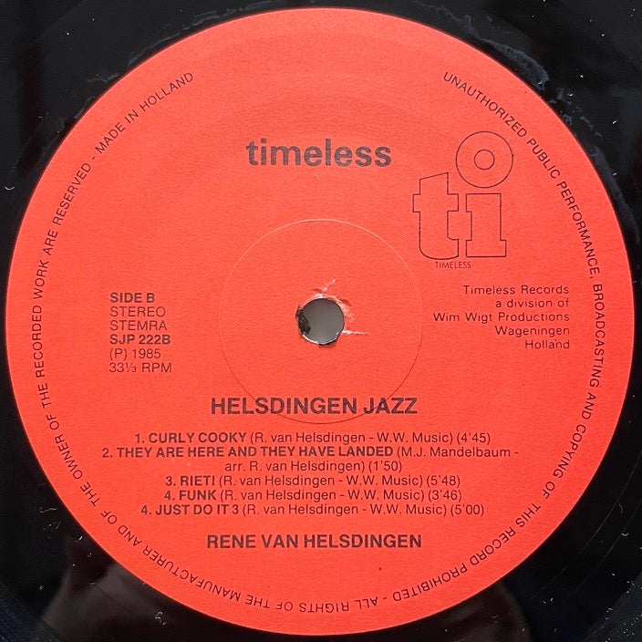RENE VAN HELSDINGEN / HELSDINGEN JAZZ - Dutch Timeless Original