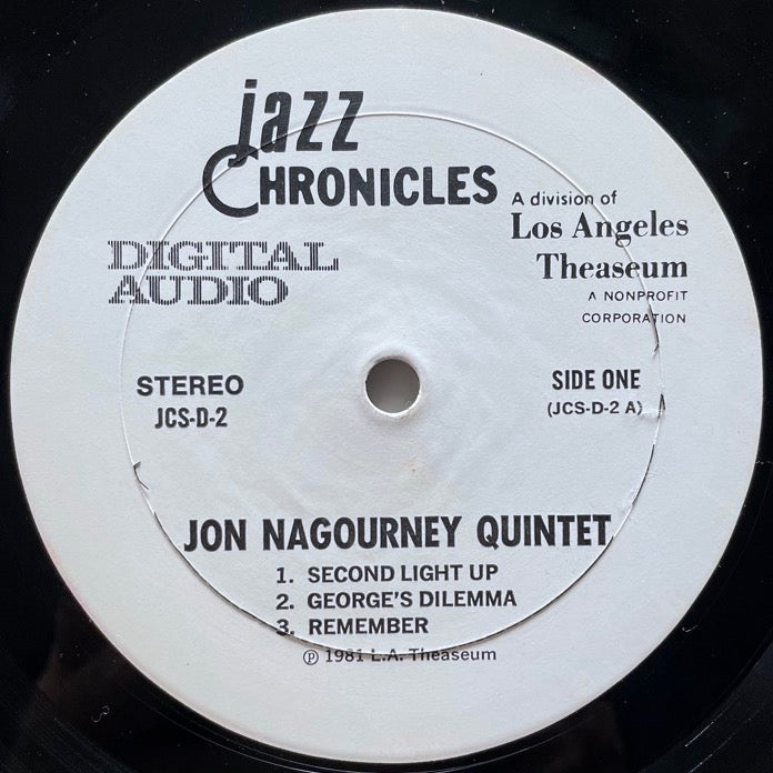 JON NAGOURNEY QUINTET - US Jazz Chronicles Original