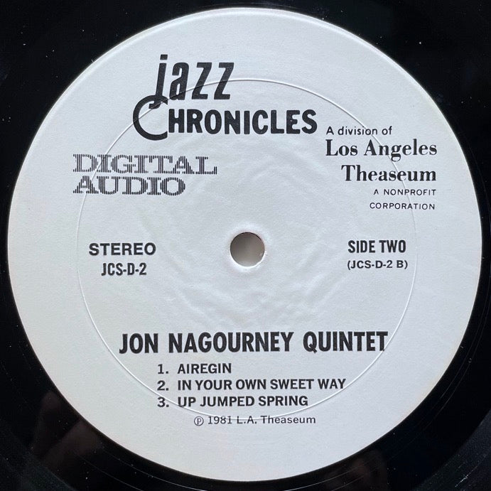 JON NAGOURNEY QUINTET - US Jazz Chronicles Original