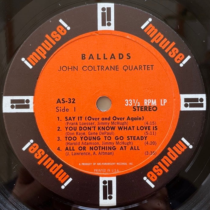 JOHN COLTRANE / BALLADS - US Impulse VAN GELDER