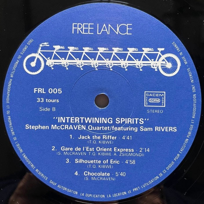 STEPHEN McCRAVEN QUARTET feat. SAM RIVERS / INTERTWINING SPIRITS - French Free Lance Original