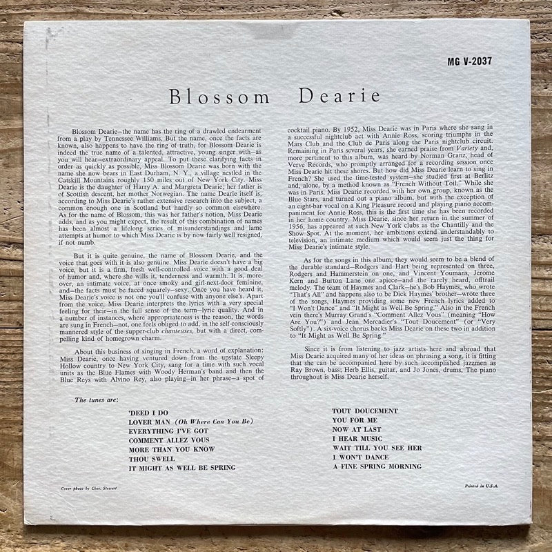 BLOSSOM DEARIE / ST - US Verve MGM DG