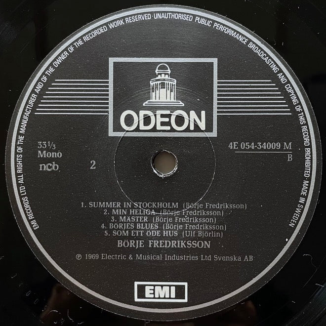 BORJE FREDRIKSSON - Swedish Odeon Original