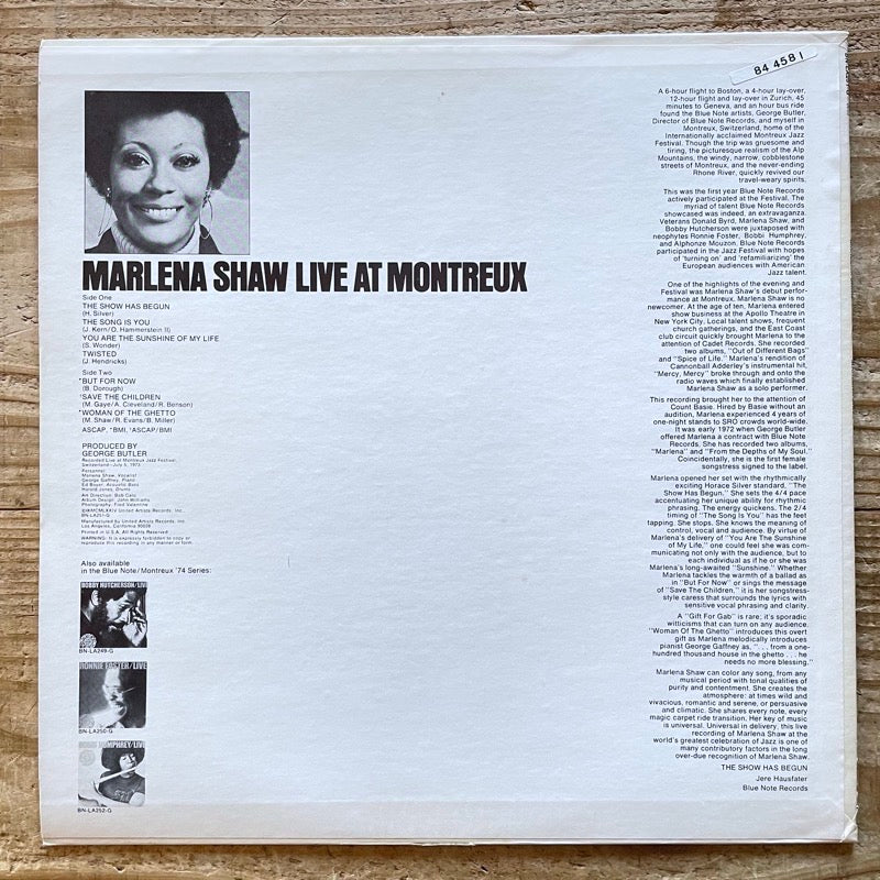 MARLENA SHAW / LIVE AT MONTREUX - German Blue Note