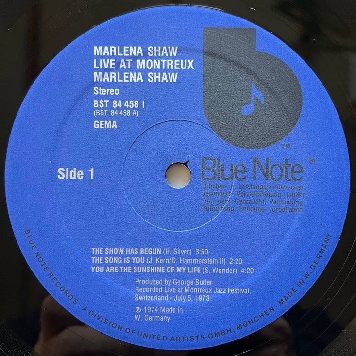 MARLENA SHAW / LIVE AT MONTREUX - German Blue Note