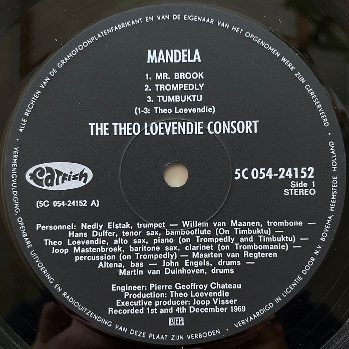THEO LOEVENDIE CONSORT / MANDELA - Dutch Catfish Original