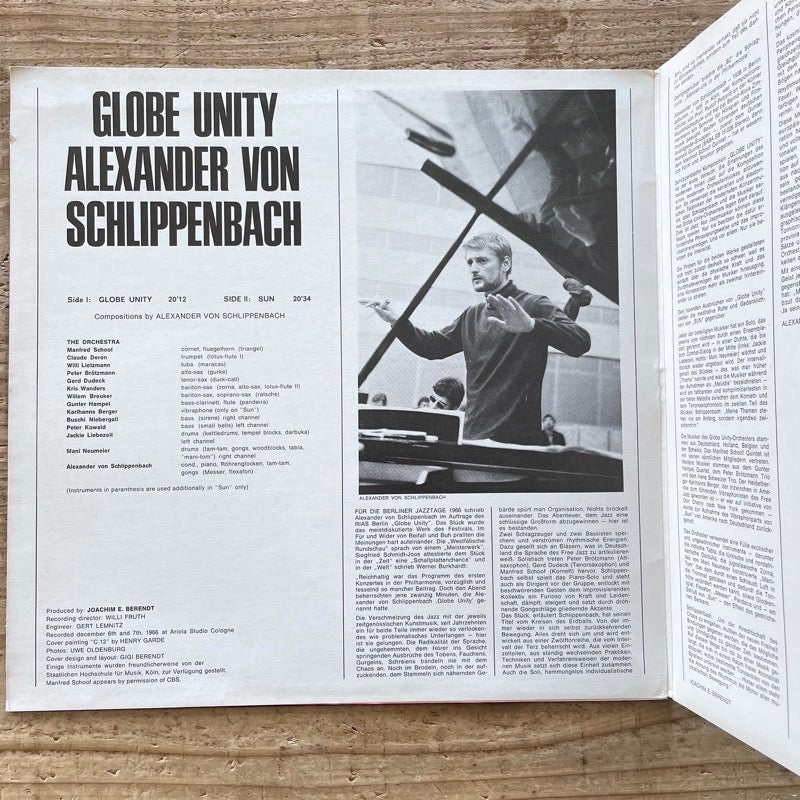 ALEXANDER VON SCHLIPPENBACH / GLOBE UNITY - German Saba original