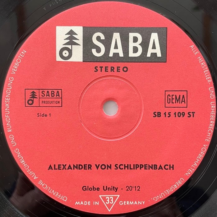 ALEXANDER VON SCHLIPPENBACH / GLOBE UNITY - German Saba original