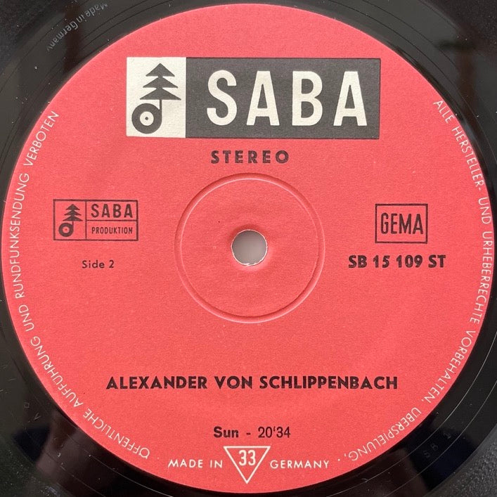ALEXANDER VON SCHLIPPENBACH / GLOBE UNITY - German Saba original