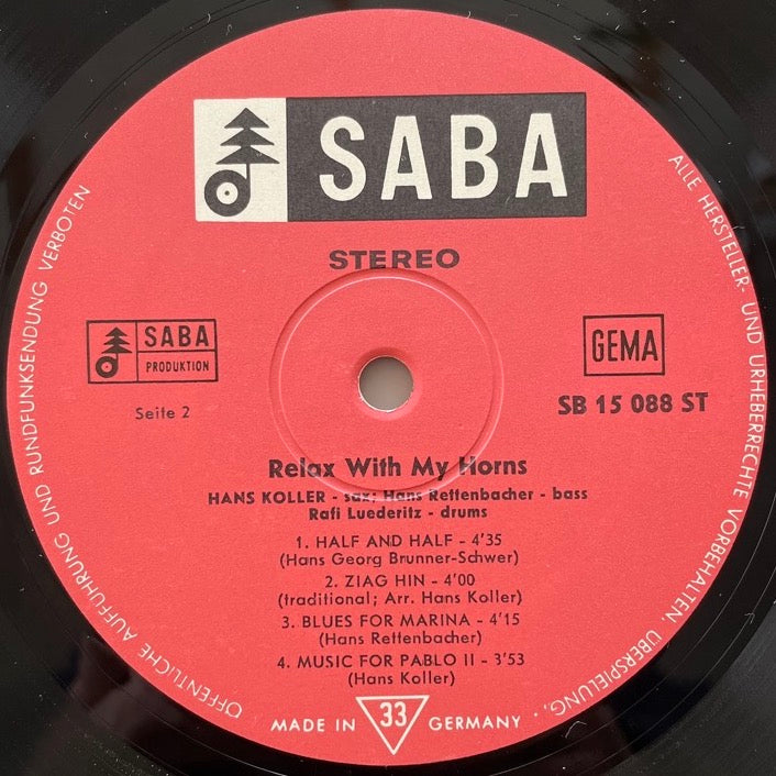 HANS KOLLER / RELAX WITH MY HORNS - German Saba original