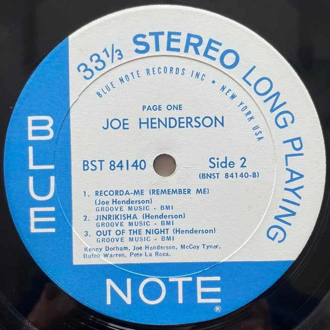 JOE HENDERSON / PAGE ONE - US Blue Note Liberty/NY
