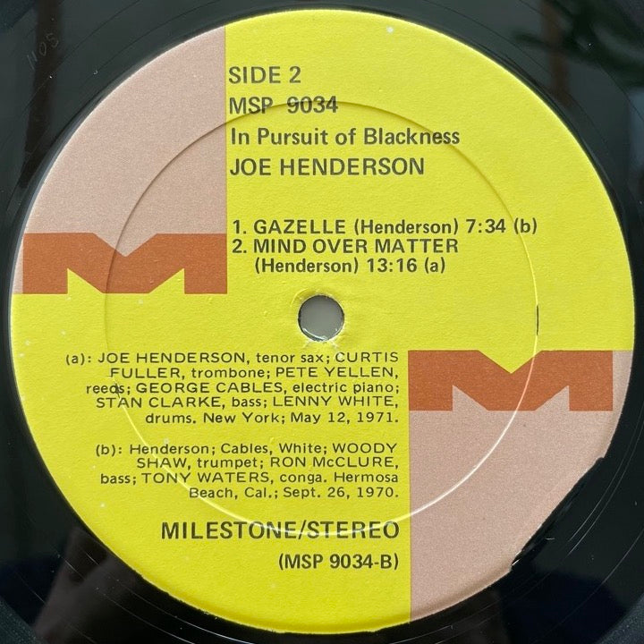JOE HENDERSON / IN PURSUIT OF BLACKNESS - US Original signed