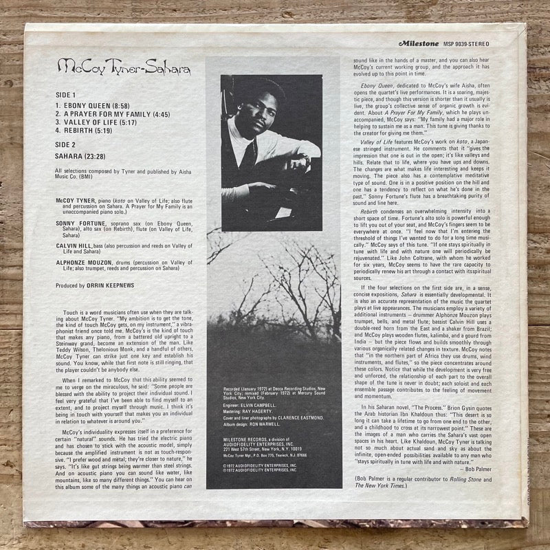 McCOY TYNER / SAHARA - US Milestone Original