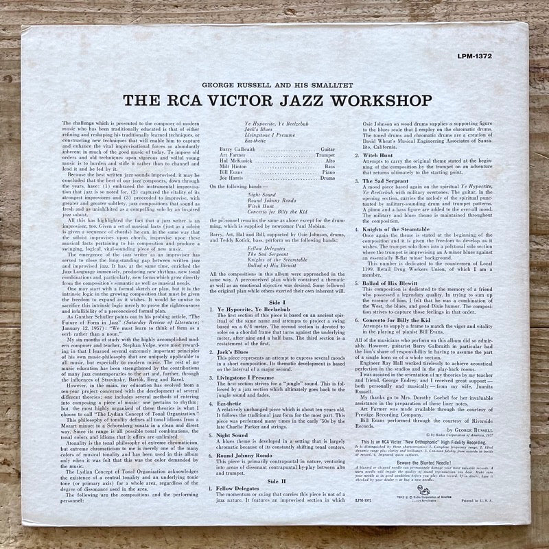 GEORGE RUSSELL / THE JAZZ WORKSHOP - US RCA/Victor Original
