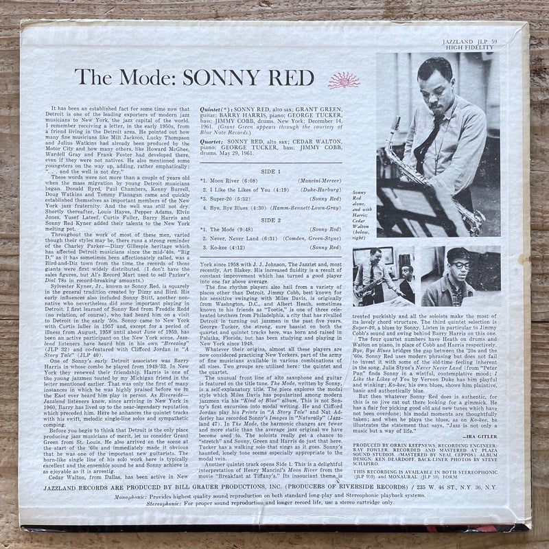 SONNY RED with GRANT GREEN / THE MODE - US Jazzland mono original