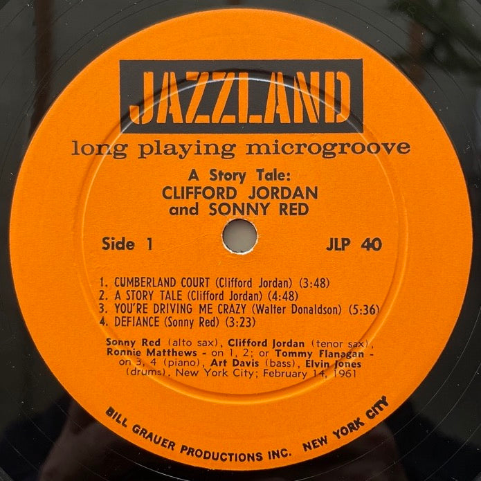 CLIFFORD JORDAN AND SONNY RED / A STORY TALE - US Jazzland mono original
