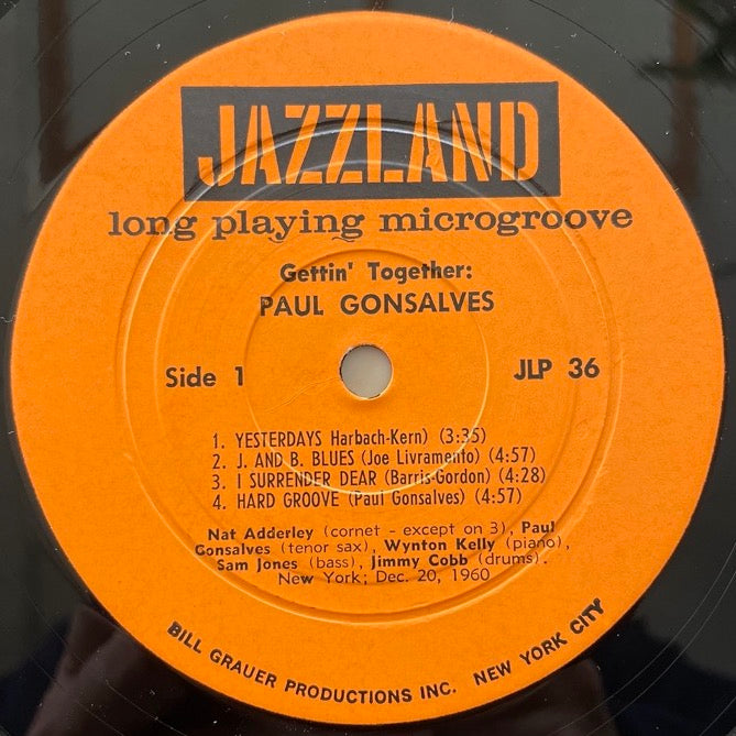 PAUL GONSALVES / GETTIN' TOGETHER - US Jazzland mono original