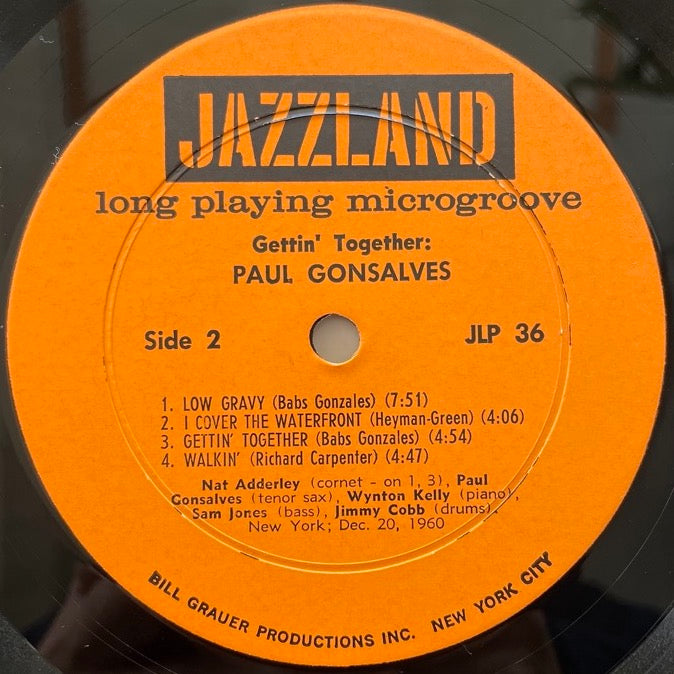 PAUL GONSALVES / GETTIN' TOGETHER - US Jazzland mono original